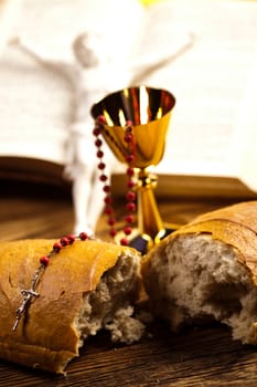 Symbol christianity religion, bright background, saturated concept