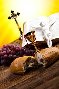 Symbol christianity religion, bright background, saturated concept