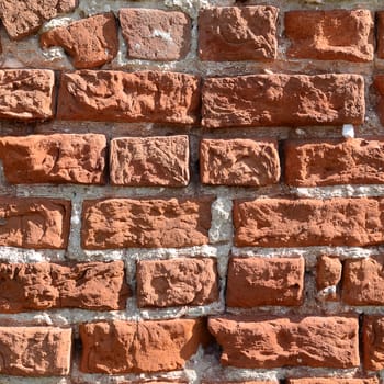 old red brick wall texture real photo big