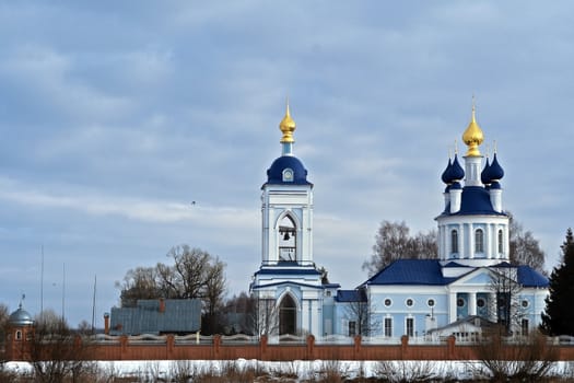 Dunilovo. Holy Dormition convent in autumm in russia