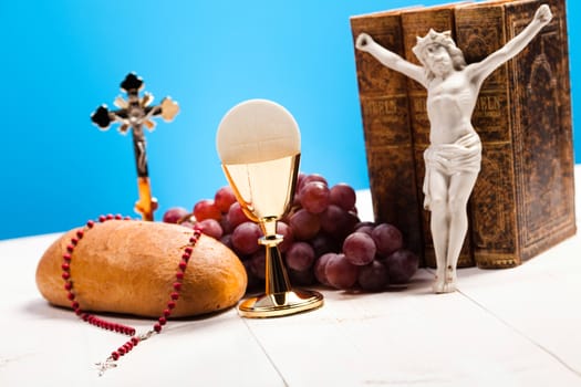 Symbol christianity religion, bright background, saturated concept