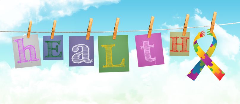 health against digitally generated grey background