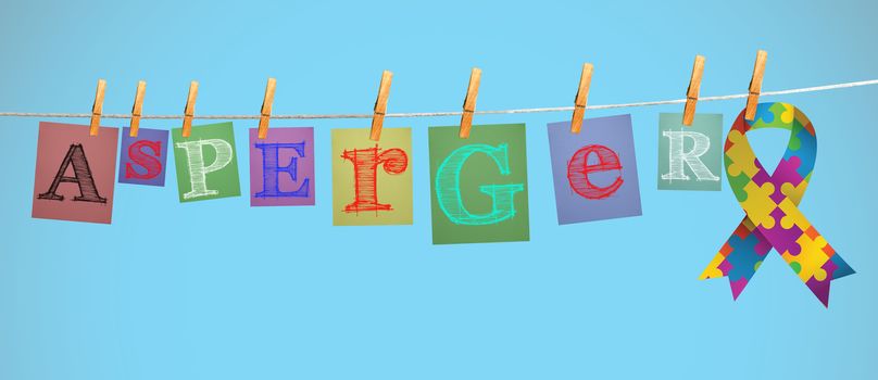 asperger against digitally generated grey background