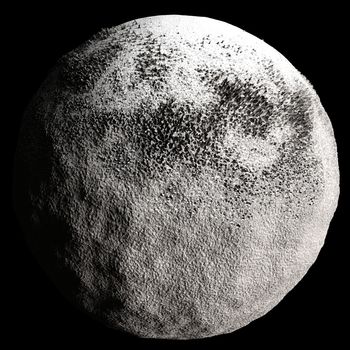 Snow Asteroid isolated on the black background