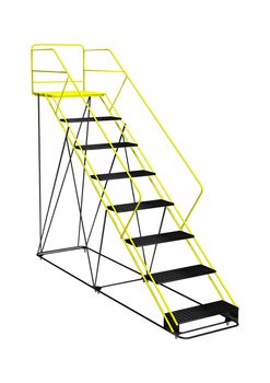 3D digital render of a step ladder isolated on white background
