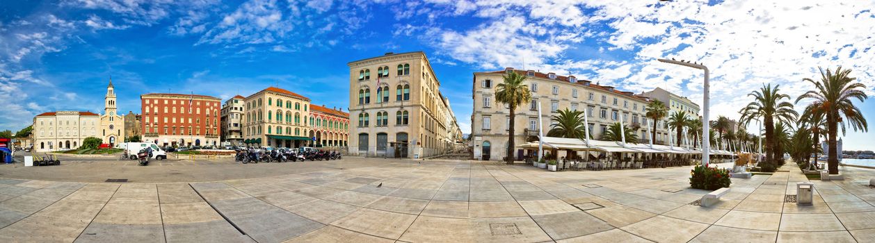 Split Riva waterfront panoramic view, Dalmatia, Croatia