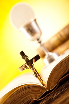 Holy of communion, bright background, saturated concept