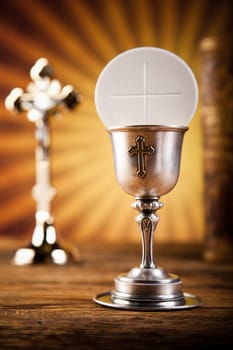 Holy of communion, bright background, saturated concept