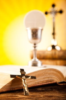 Holy of communion, bright background, saturated concept