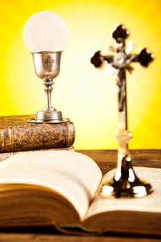 Holy of communion, bright background, saturated concept
