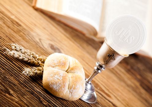 Holy of communion, bright background, saturated concept