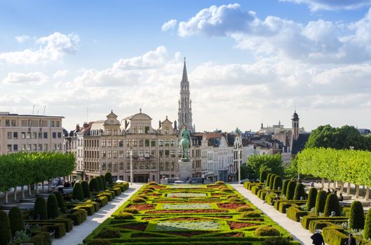 Kunstberg or Mont des Arts (Mount of the arts) gardens in Brussels, Belgium.