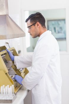 Scientist using technology for research in the lab