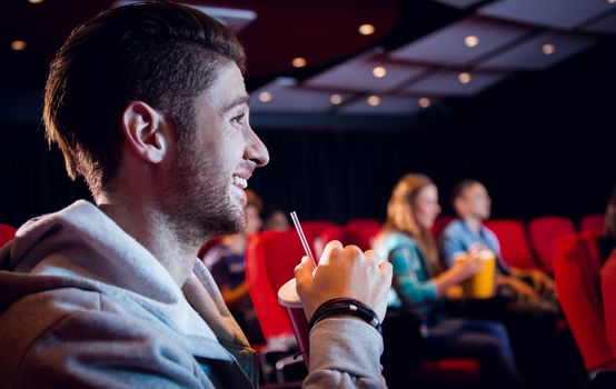 People watching a film at the cinema 