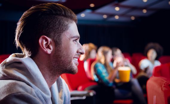 People watching a film at the cinema 