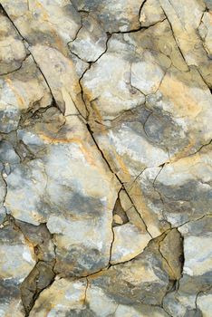 Laminated rocky surface from the riverbed of the mountain river