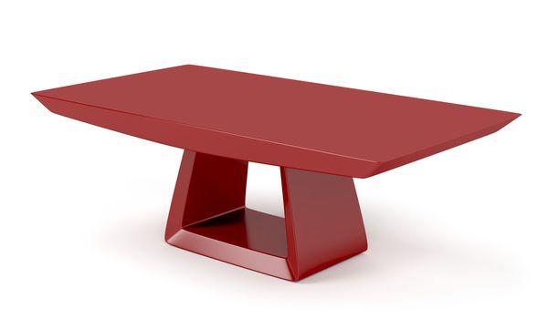 Red stylish coffee table on white background