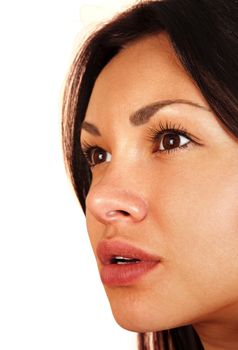 beautiful face of the young girl, close up