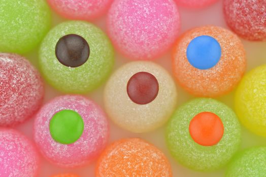 Close-up colorful gum drops candy to use as background 