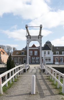 The old village Veere with the bridge in the part Zeeland of the netherlans, Veere was old fisher harbor
