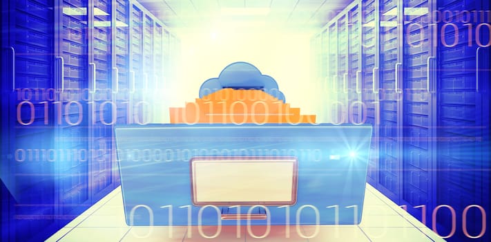 interface against composite image of cloud computing drawer
