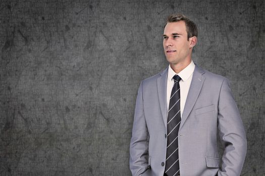 Businessman  against grey background