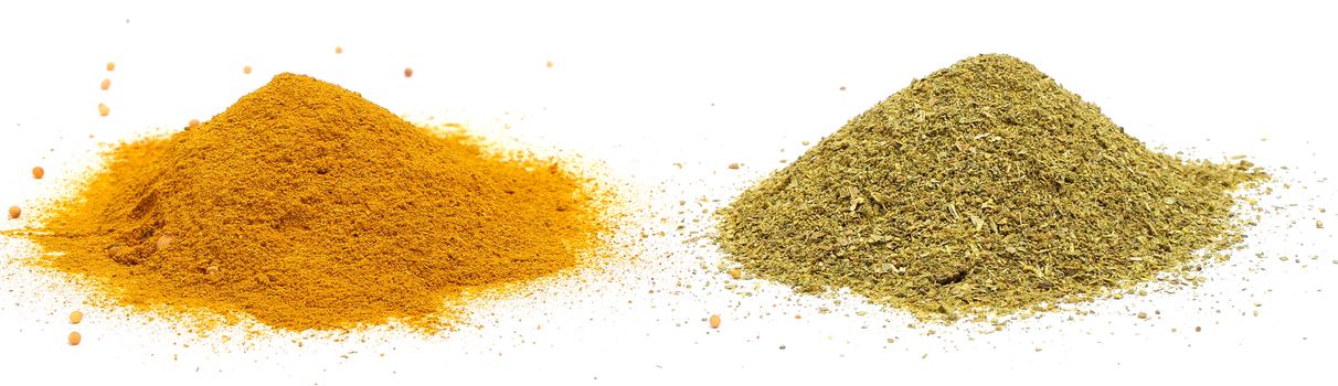 Ingredients. Colorful spices on a white background
