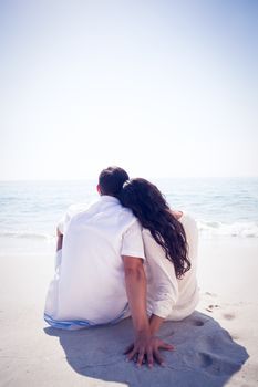 Romantic couple on the beach on a sunny day