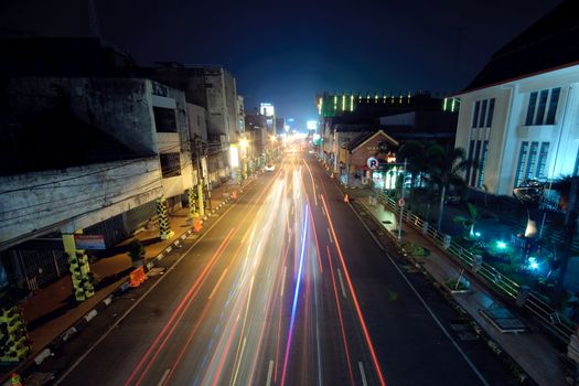 Night view of Bandung city, the capital of West Java province in Indonesia on June 24, 2014