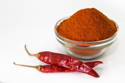 chilly powder with red chilly, dried chillies