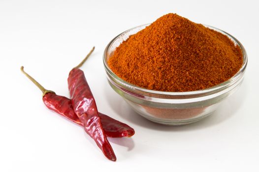 chilly powder with red chilly, dried chillies