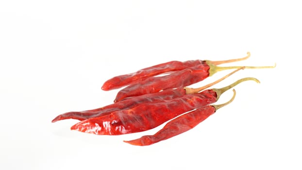 Red Chilli peppers isolated on white background