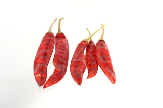 Red Chilli peppers isolated on white background