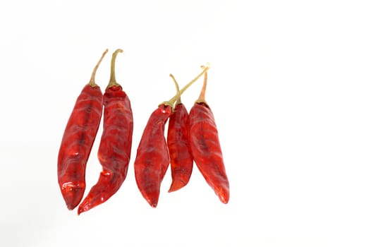 Red Chilli peppers isolated on white background