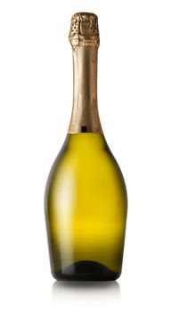 Bottle of white wine isolated on a white background