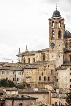 panoramic view of the church in the city of Urbino, Italy