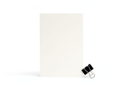 blank white card on a white