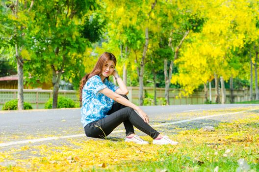 Portrait of charming woman, model is a asian girl.