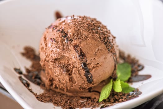 chocolate ice cream closeup photo
