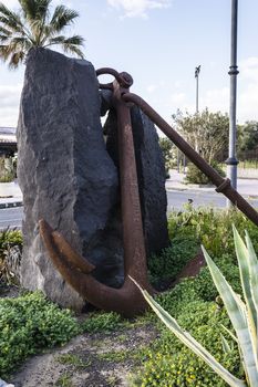 Anchor Monument in Giardini-Naxos at Sicily, Italy