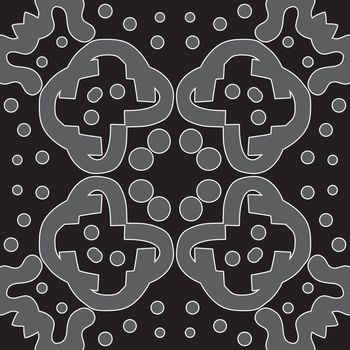 Seamless symmetry of gray shapes over black