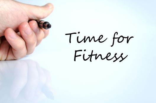 Pen in the hand isolated over white background Time for fitness concept