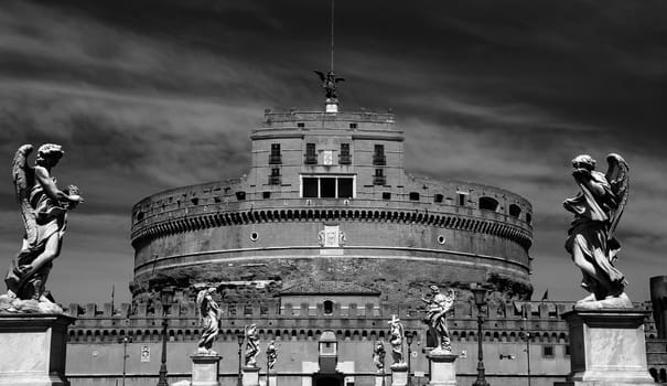 details of Castel Sant' Angelo in Rome, Italy 