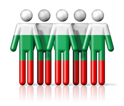 Flag of Bulgaria on stick figure - national and social community symbol 3D icon