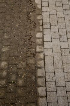 Outdoor floor cleaning with high pressure water jet