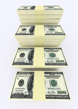 Illustration of big money stack from dollars usa. Finance concepts