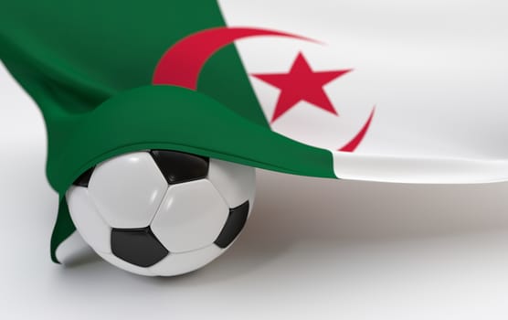 X flag and soccer ball on white backgrounds