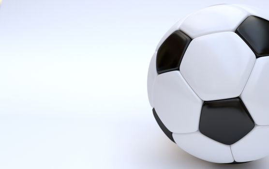 Championship soccer, football ball on white background