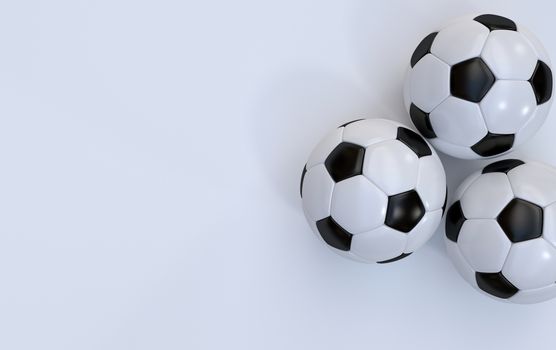 Championship soccer, football balls on white background