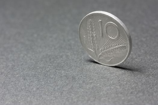 Ten Lira coin from Italy. The Lira was the currency of Italy prior to the advent of the Euro which was adopted across mainland Europe between 2001 and 2002